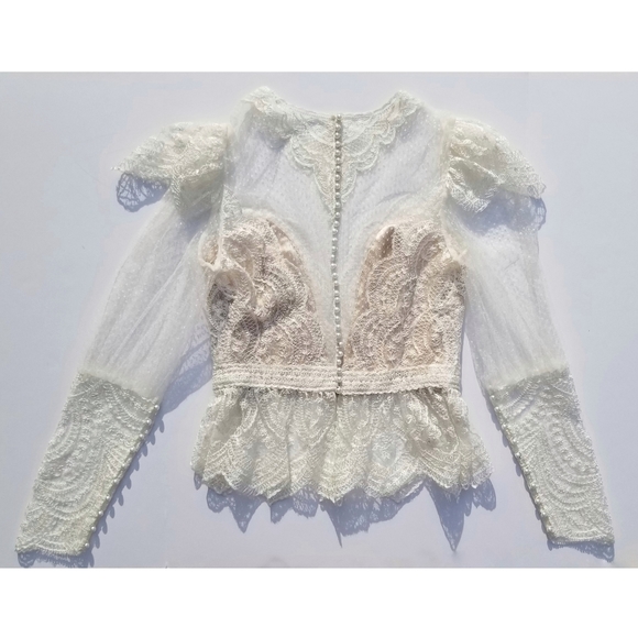 Watters Mai Lace Long Sleeve Wedding Dress Topper - Picture 6 of 16